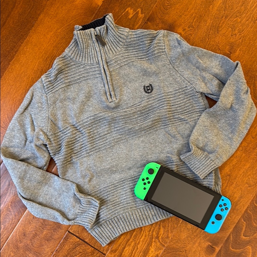 Chaps • Boy’s Gray Half-Zip Sweater